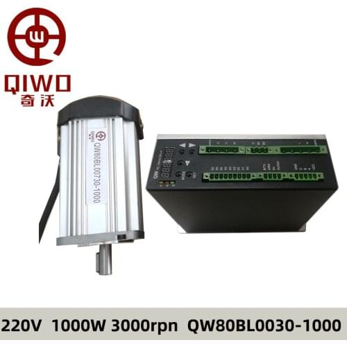 BLDC Motor 220 V 3000rpm 1kw 1000 w 2.4N.m 80mm Brushless DC Motor Low Noise Hall Brushless Motor F/R rotattion With Driver