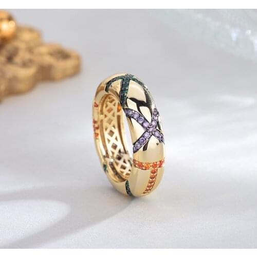 European and American colorful striped tribal ring fashion retro design male and female lovers food ring factory direct sales