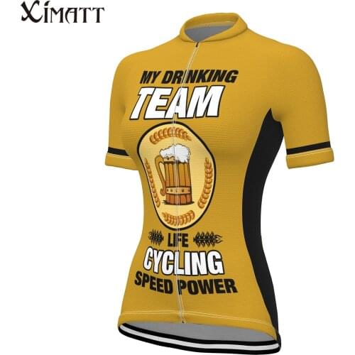 New Summer Classic Love Beer Polyester Cycling Clothing Female Mountain MTB Road Bike Quick Dry Moisture Wicking Bicycle Jersey