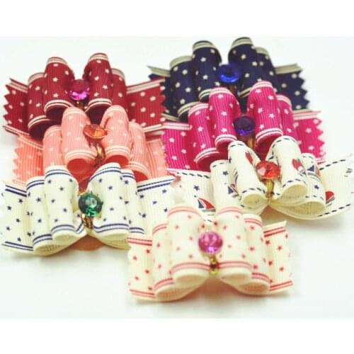20/50/100pcs Cat Dog Hair Bow Ribbon Puppy Kitten Headdress Flower Bowtie Pets Grooming Supplies