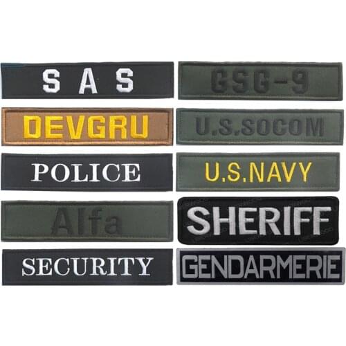 GSG DEVGRU ALFA POLICE SECURITY SHERIFF US NAVY SOCOM Embroidered Hook Loop Emblem DIY Patches for Clothing Tactical Badge
