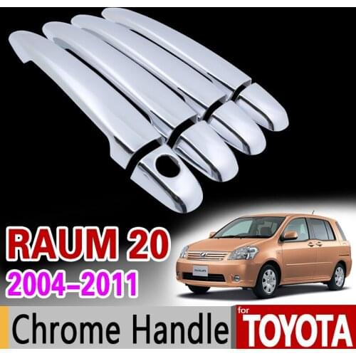 For Toyota Raum 20 2004-2011 xz20 Chrome Handle Cover Trim Set 2005 2006 2007 2008 2009 2010 Car Accessories Sticker Car Styling