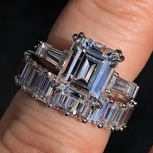 Choucong Princess Promise Ring Real 925 sterling Silver Sona Diamond cz Engagement Wedding band Rings For Women Fine Jewelry