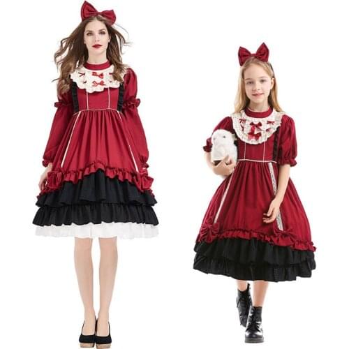 Umorden Halloween Costumes for Women Girls Lovely Spanish Lolita Cosplay Gothic Princess Dress Witch Costume European Clothing