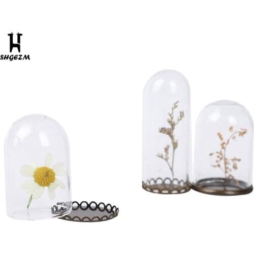Dollhouse Miniature Glass Display Cover With Lace Bottom Support DIY Jewelry Accessories