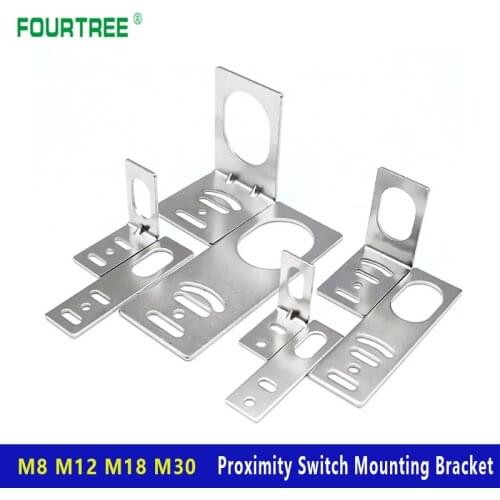 Proximity Switch Mounting Bracket For M8/M12/M18/M30 Sensors Support Cylinder Fixing Bracket L-Shaped/Straight 90/180 Degrees