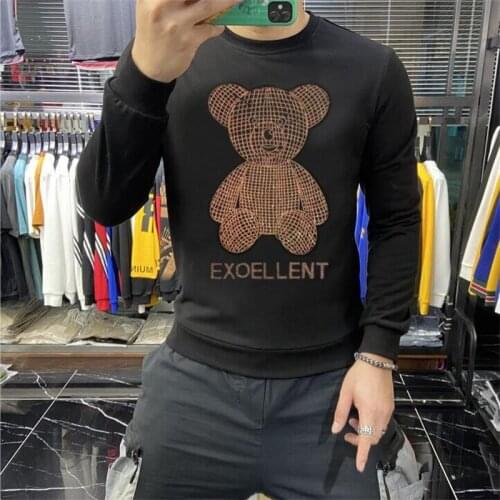 2021 Brand Autumn And Winter Mens High Quality Diamond Hoodie Casual Slim Fit Comfortable Simple Sweatshirt