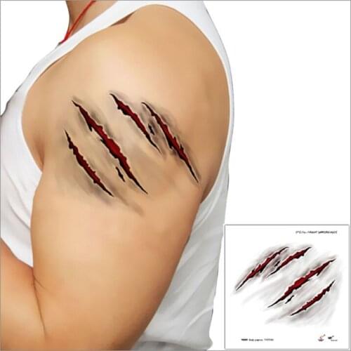 Halloween Zombie Scars Tattoos stickers With Fake Scab Blood Special Fx Costume Makeup Halloween Decoration