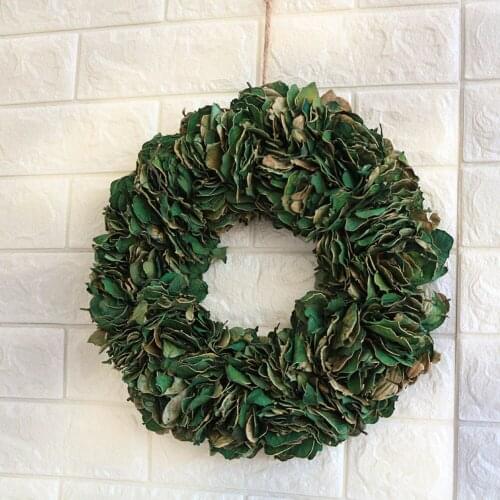 Real Leaves Easter Wreath Spring Summer Wreath Green Easter Rustic Door Wreaths Handmade Home Decoration Wedding Decorations