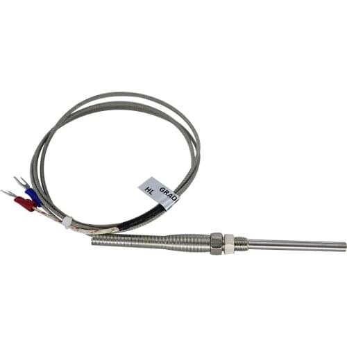 Stainless Steel 5x50mm 5x100mm 5x150mm 5x200mm Probe Temperature Sensor K Type Thermocouple 1/2/3/4/5M Cable for PID Controller