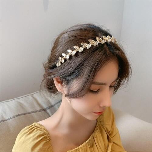 2020 Spring And Summer New Hair Hoop Ins Simple Pink Rhinestone Delicate Bride Hair Accessories