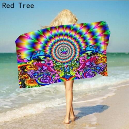 Bedding Blanket Bath Towel Microfiber Colorful Printing Beach Swimming Rectangle Bikini Cover-Up Yoga Picnic Mat 75x150/150*180