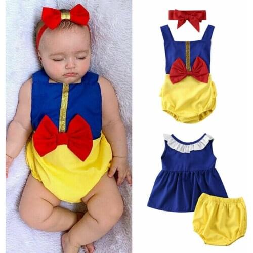 Baby Girl Princess Clothes Sleeveless Bodysuit Dress Shorts Bowknot Outfit 0-24M Newborn Infant Girls Summer Outfits