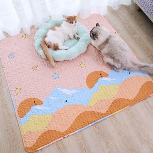 Pet Cooling Mat Dog Floor Mat Puppy Bed Dog Kennel Cat Nest Pet Supplies Cat Accessories Comfortable Mattress Sofa Cushion
