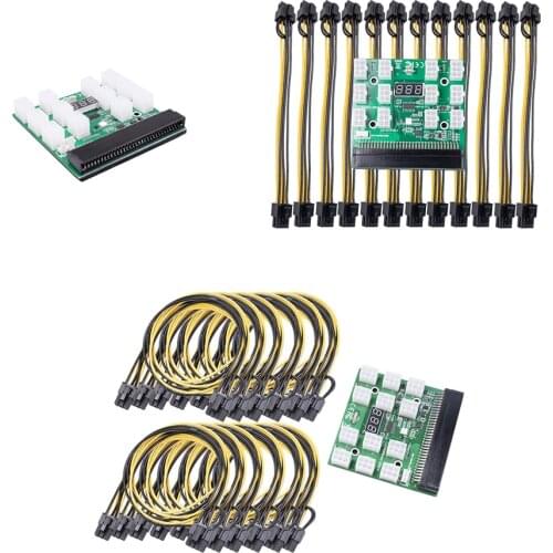 Power Module Breakout Board for HP 750W 1200W PSU Server Power Conversion 6Pin to 8Pin Power Cable for BTC
