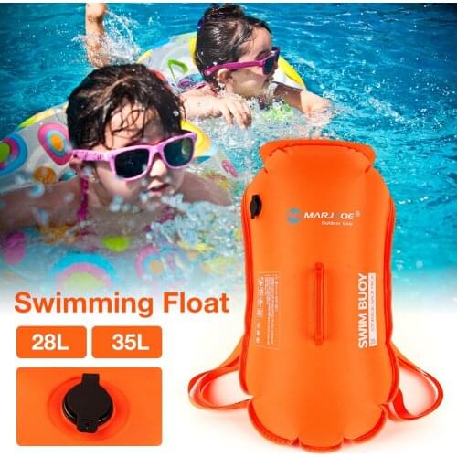 Safety Swimming Buoy 28L35L Double Airbag Backpack Swimming Float Waterproof Dry Bag Swim Safety Float For Rafting
