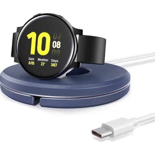 Magnetic Wireless Charger For Samsung Active 1/2 Galaxy Watch 3 Fast Charge Dock Base With USB Type C Cable Portable Charger