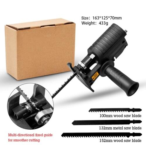 Portable Reciprocating Saw Adapter Electric Drill Modified Electric Saw Power Tool Wood Cutter Machine Attachment Adapter