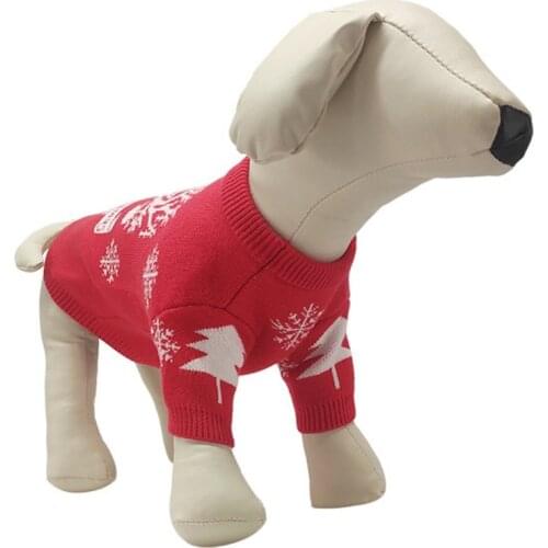 Christmas Pet Clothing Winter Warm Elk Pattern Dog Sweater Knitting Wool Outfit For Small Medium Dogs Pet Warm Clothing