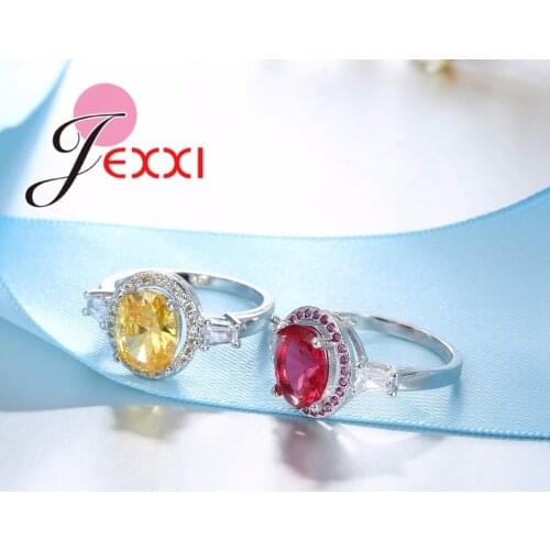 Silver Rings Women Fashion Wedding Band Jewelry Austrian Crystal Cubic Zirconia Engagement Bands Finger Ring