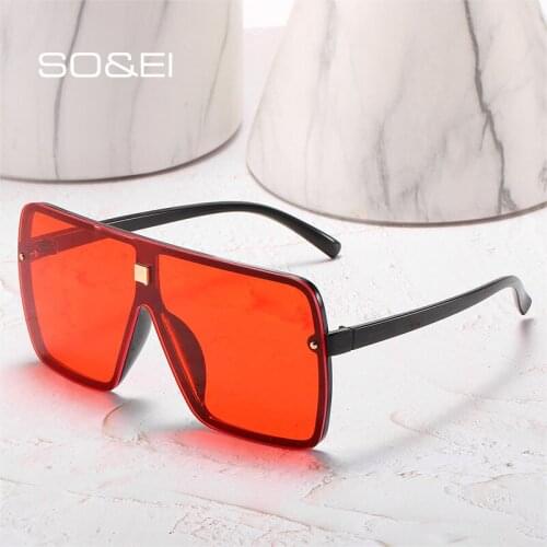 SO&EI Fashion Oversized Square Women Sunglasses Ins Popular Vintage Men Nails Sun Glasses Female One Piece Goggle Shades UV400