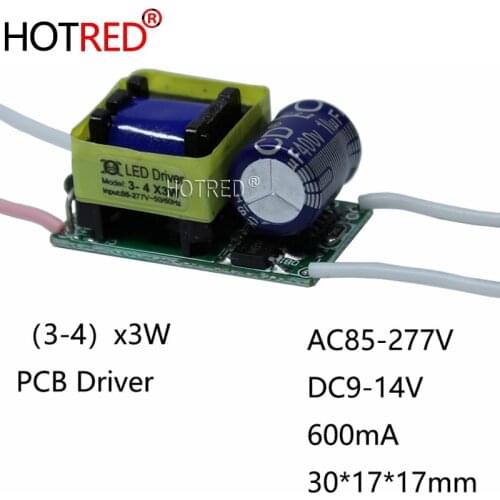 10pcs 3-4x3w Led Driver, 3x3w 4x3w 600ma Constant Current, Output 9-15v LED Transformer For 9W 12W E27 GU10 E14 B22 Lamp Driver