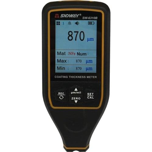 SW-6310B USB Digital Car Paint Coating Thickness Gauge 2.0 Inch Rotating Screen High Precision Width Meter Measuring Instruments