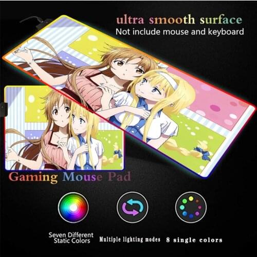 Japan Two Anime Girl Large Computer RGB Gaming Mouse Pad XXL Mouse Pad Gamer Large Mause Mat RGB Mousepad Computer Mat Desk Mat