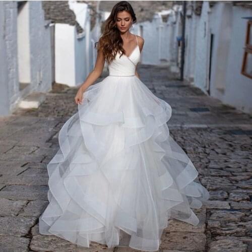 Wedding Gown Tulle Flowers Train V-Neck Sleeveless Zipper Off The Shoulder Split Front/Side Feathers