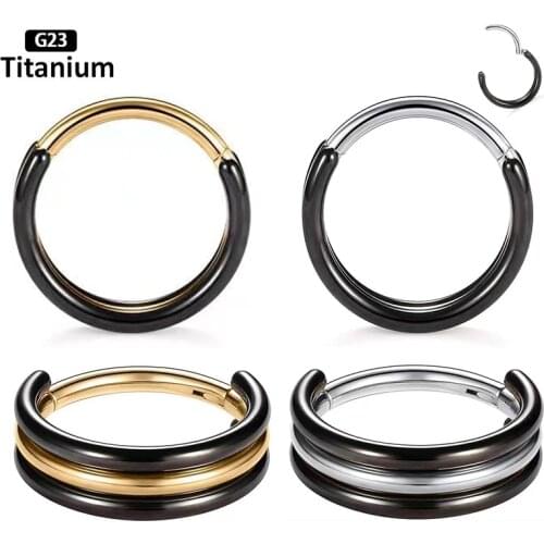 1PC Nose Piercing whole F136 Titanium Piercing Nose Septum Clicker 16G Piercing Earrings Nose rings Helix Piercing Body Jewelry