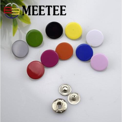 10Sets Meetee 12-17mm Colorful Snap Buttons Fasteners Press Studs for Sewing Leather Craft Clothes Bags Decor Accessories D3-6