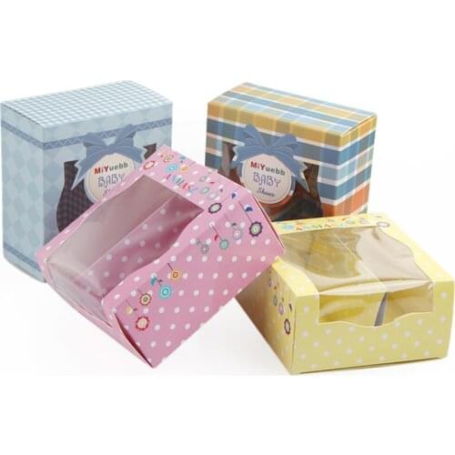 100pcs/lot Baby Shoes Gift Box Kids Children Shoes Packaging Boxes with Clear Window Shoe shop Display Boxes