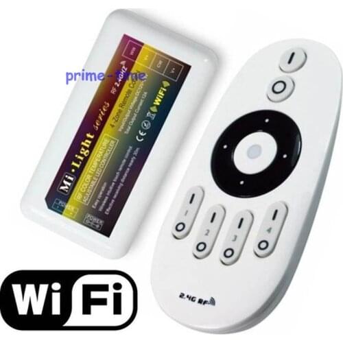 2.4G DC12-24V 12A 4-Zone LED WW/CW Strip Color Temp Adjustable Dimmer Controller w/ RF Wireless Remote for Dual White LED Strip