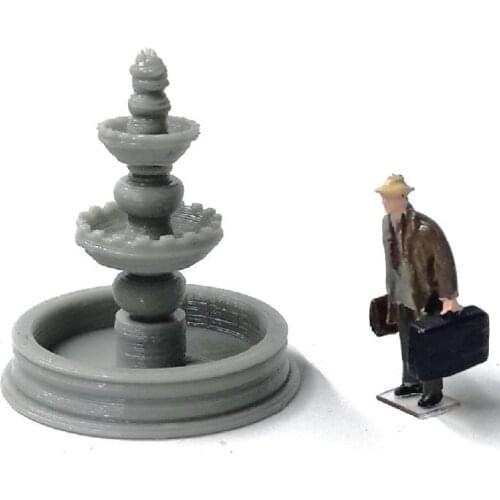 2Pcs 1:87 Garden Central Pool Modern Architectural Scene Model Train Ho Scale Sand Table Railway Surrounding Accessories