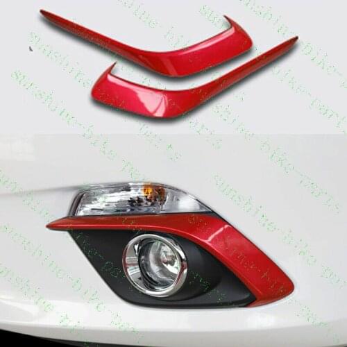 Fit For 2014 2015 2016 Mazda 3 Axela Car Red Fog Lights Housing Cover Decorative Trims 2pcs