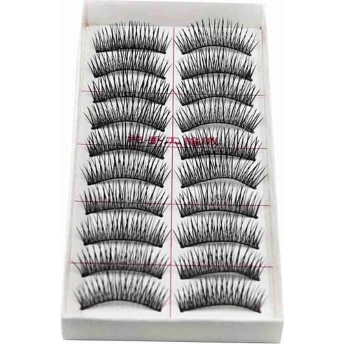 2021 New Ten Pairs (A) $10 Pairs A604 Natural Eyelashes 10 Pairs Wholesale Eyelashes Thick Cross Style Cotton Stalks