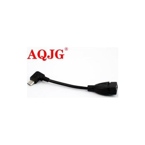 500pcs/lot Micro USB B Male to USB 2.0 A Female OTG Adapter Converter Cable Cord Left Angle New