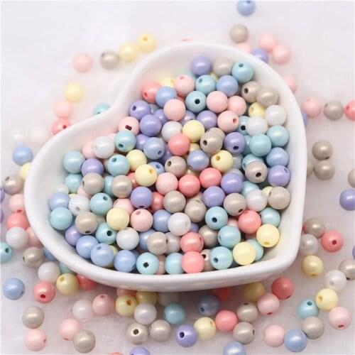 6mm ABS Imitation Pearl Beads Spring Color Mixed Round Acrylic Spacer Bead for DIY Jewelry Making Handmade Accessory 10g