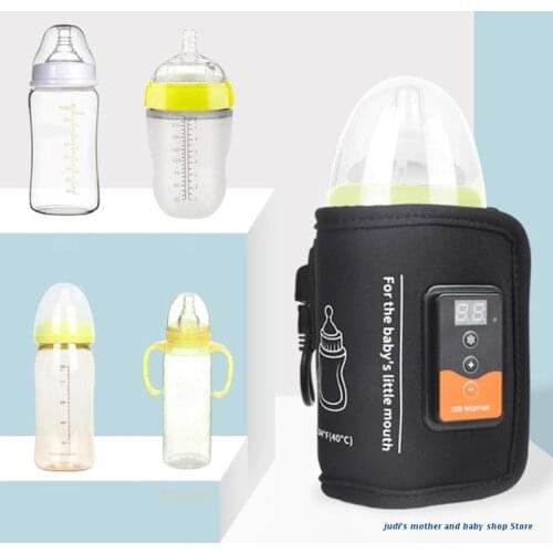 67JC USB Baby Bottle Warmer Heater Travel Cup Milk Thermostat Portable Insulated Bag