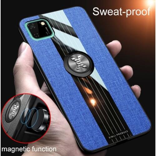 For Huawei Y5P 2020 Case Car Magnetic Ring Silicone Back Cover for Honor 9S Soft TPU Leather Bumper Phone Cases