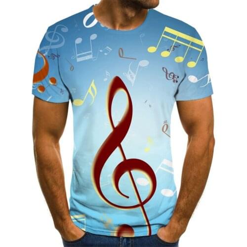 Hip-hop rock graphic 3D t-shirt music mens t-shirt DJ Harajuku tops fashion round neck shirt boys clothing plus size streetwear
