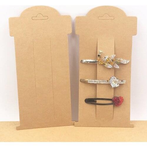 100pcs/lot 16*8cm brown Kraft Paper Hair Clip Cards /Accessory Packaging Cards