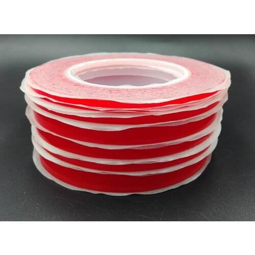 5mm*25m Red Double Sided Tape Plastic Adhesive Sticky Glue for PC Cellphone LCD Screen Super Strong Stickiness Repair Ultra Thin