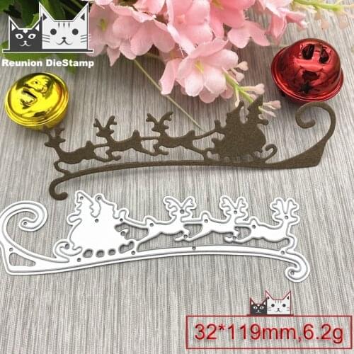 Reunion Christmas deer sled Metal Cutting Dies Scrapbooking Photo Album Embossing Paper Card Making Decor Die Arrivage 2020 New