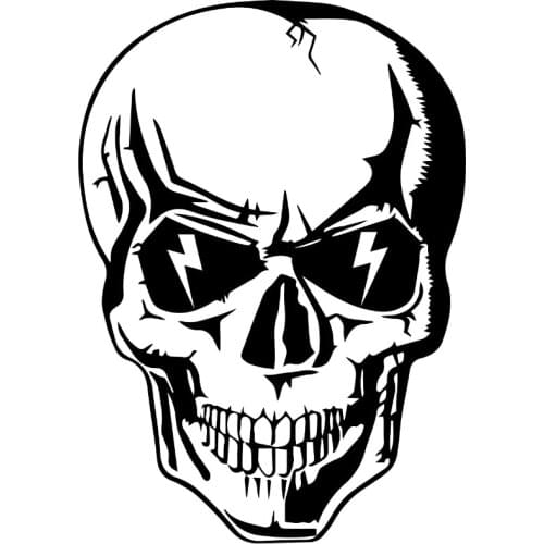 20*28cm Lightning Skull Cool Laptop Decals Hard Hat Helmet Car Decal Trunk Decor Car Stickers Waterproof Decoration CL037