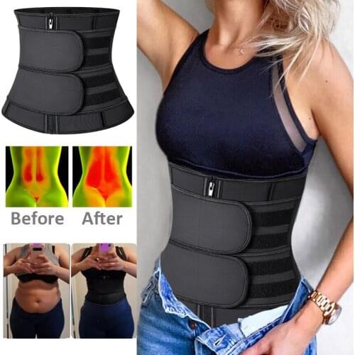 Neoprene Sauna Waist Trainer Corset Sweat Belt for Women Weight Loss Compression Trimmer Workout Fitness