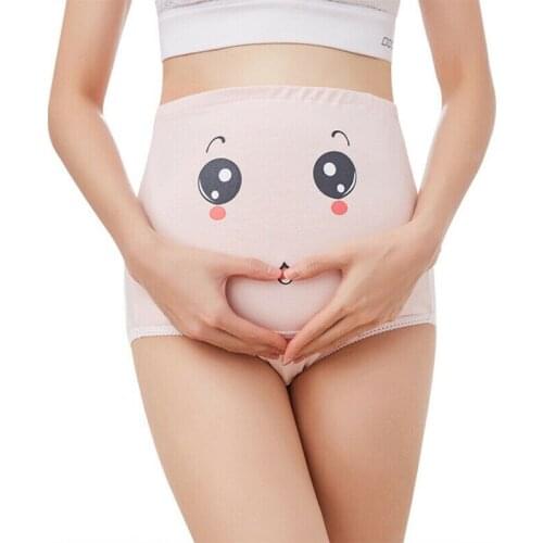 Pregnant Women Underwear Maternity High Waist Belly Support Cartoon Panties