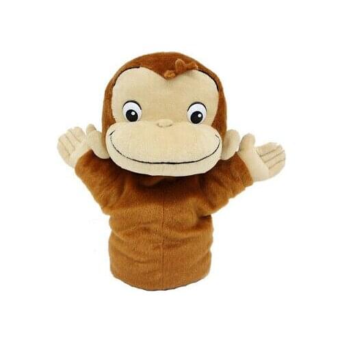 New Cute Kawaii Anime Curious George Monkey Plush Hand Puppet 25CM Kids Stuffed Animals Toys For Children Gifts