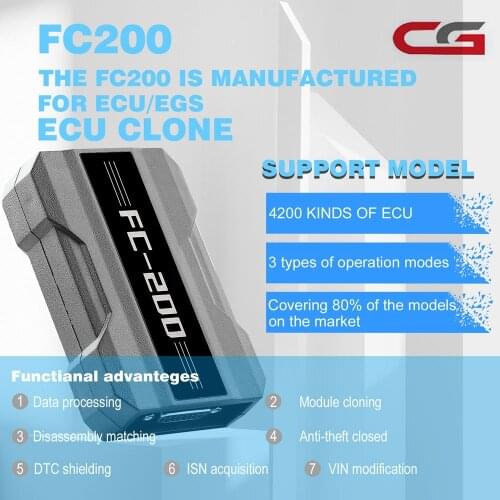 Original CG FC200 Full Version Auto ECU Programmer with All License Support 4200 ECUs and 3 Operating Modes Upgrade of AT200