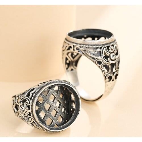 18*18mm 925 STERLING SILVER men Semi Mount Bases Blanks base blank Pad VINTAGE wedding rings ring Setting set diy A5345